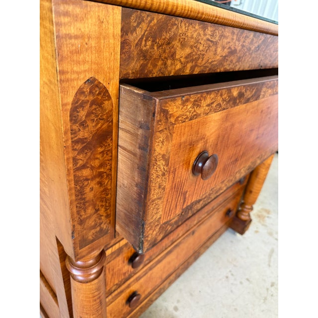 American Empire Tiger Maple & Birdseye Maple Chest of Drawers For Sale - Image 11 of 13