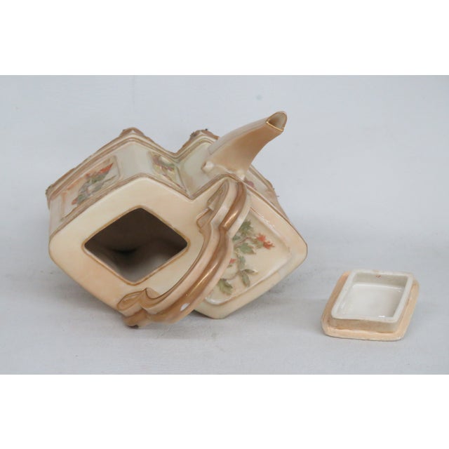 Royal Worcester Hand Painted Flowers Gilt Small Teapot 4624b For Sale - Image 10 of 16