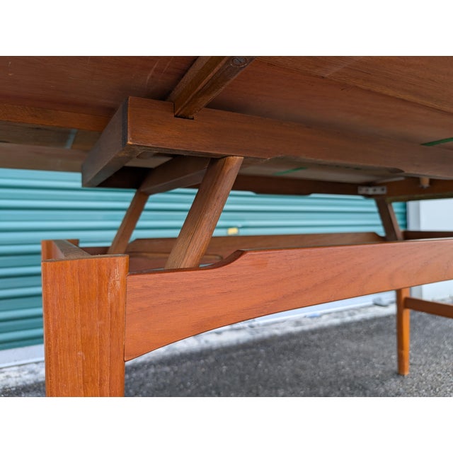 Coffee Vintage Danish Modern Niels Bach Teak Elevator Coffee Dining Table Made in Denmark For Sale - Image 8 of 12