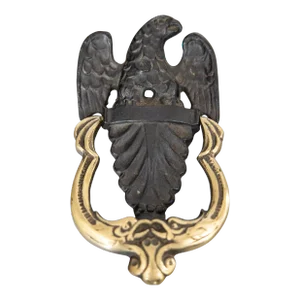 Antique American Cast Iron & Brass Federal Eagle Door Knocker