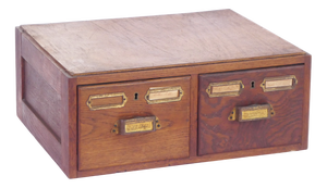 Antique Card Catalogue Organiser in Wood, 1920s