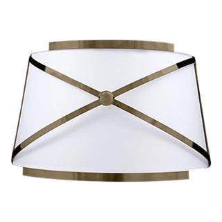 Drum Mezzo Sconce in Patinated Finish with Plain Shade For Sale