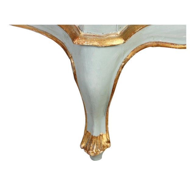 Painted French Commode With Gilt Accents For Sale