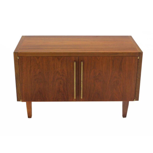 Wood Mid-Century Modern Walnut 2-Door Mini Credenza For Sale - Image 7 of 9