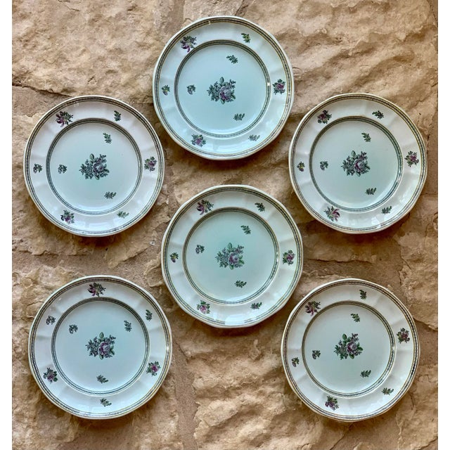 Vintage English Calyx Ware 'Nanking' Pattern by William Adams China, Luncheon Plates- Set of 6 For Sale - Image 11 of 12