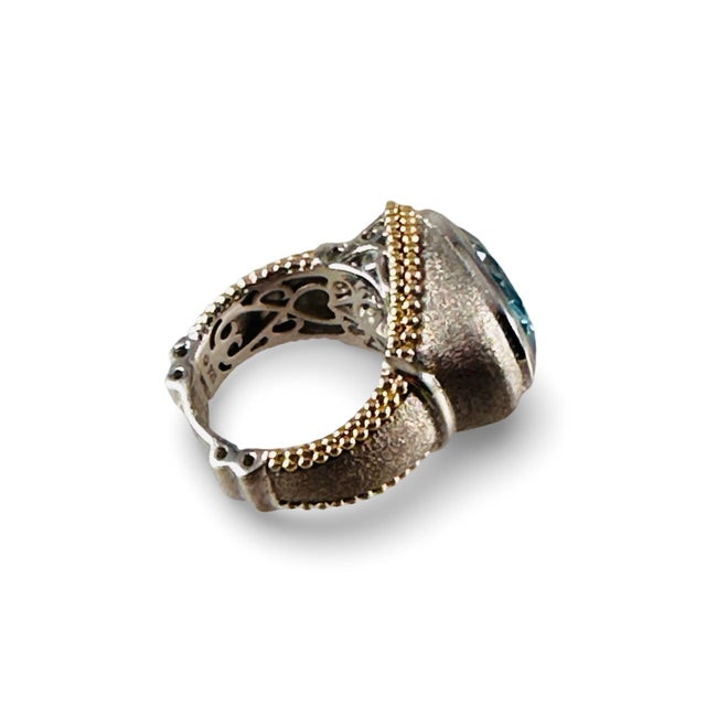 Blue Topaz Sterling & Vermeil Ring Sz 6 New! For Sale In New York - Image 6 of 8