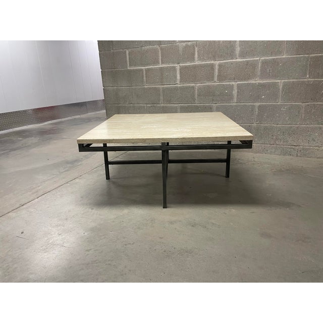 Square Travertine Coffee Table For Sale In Dallas - Image 6 of 8
