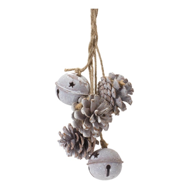 Bell And Pine Cone Ornament (Set of 6) For Sale