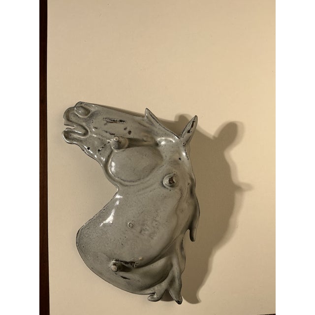 Mid 20th Century Modern Ceramic-Coated Cast Iron Sculptural Equestrian Horse Head Catchall Dish – 9” For Sale - Image 9 of 9