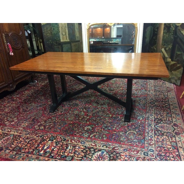 Wood Vintage Dining Table, Trestle Table, Nichols and Stone Furniture For Sale - Image 7 of 14