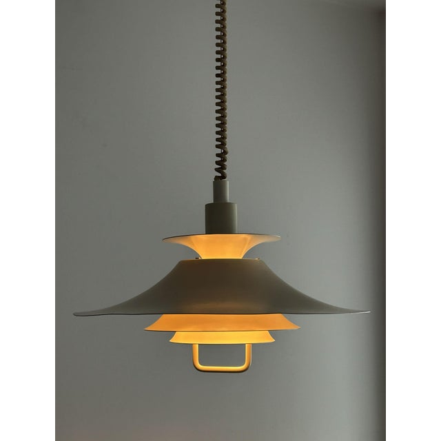 Vintage Danish Tiered Rise and Fall Pendant Lamp from Frandsen, 1970s For Sale - Image 6 of 11