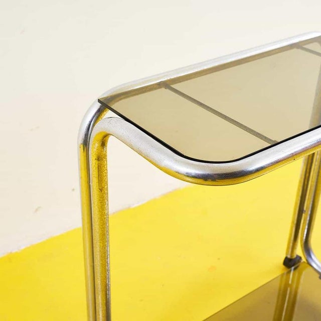 Vintage Trolley in Chrome and Metal For Sale - Image 3 of 7