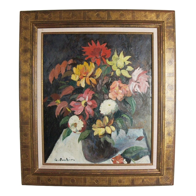 Joubin, Floral Still Life, Oil Painting, Framed For Sale