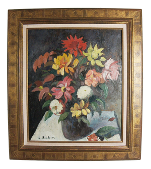 Joubin, Floral Still Life, Oil Painting, Framed