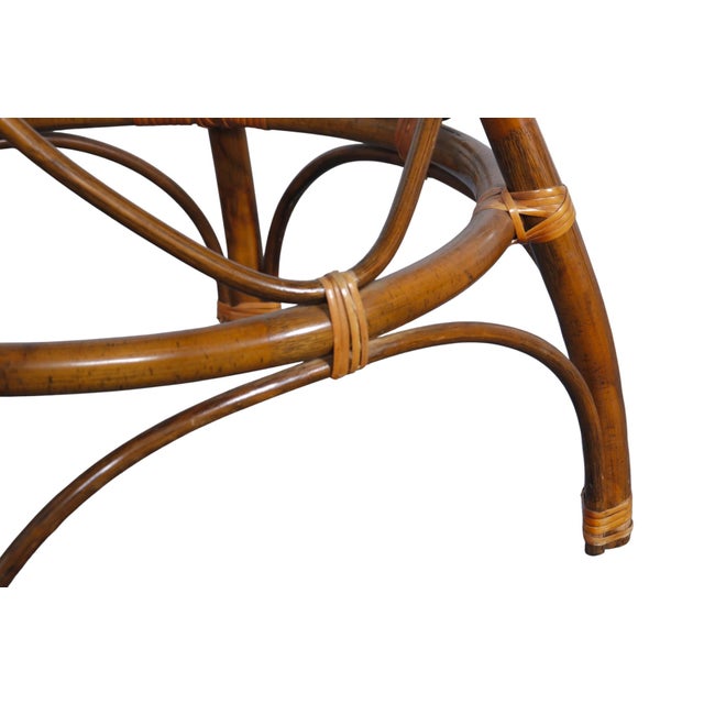 1980s Bamboo and Glass Dining Table For Sale - Image 4 of 6