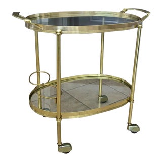 1970s Italian Brass Tea Cart For Sale