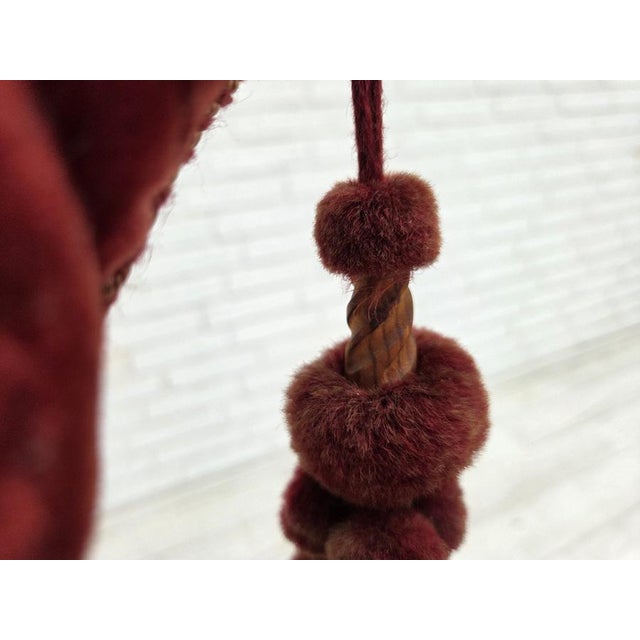 Danish Armchair in Velour with Beech Legs, 1950s For Sale - Image 4 of 18