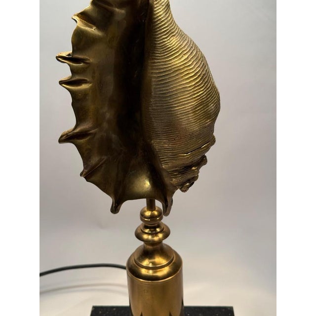 Hollywood Regency Hollywood Regency Shell-Shaped Table Lamp from Maison Charles, Paris, 1970s For Sale - Image 3 of 16