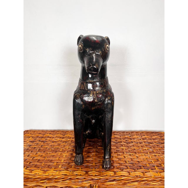 Wood Vintage Carved Wooden Dog Statue For Sale - Image 7 of 12