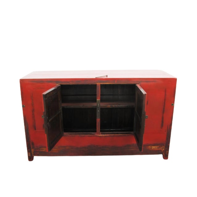 Red Late 19th Century Red Gansu Sideboard For Sale - Image 8 of 9