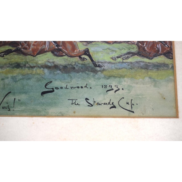"Northern Farmer Wins!" the Stewards' Cup Goodwood 1899 Watercolour by Finch Mason For Sale - Image 4 of 7