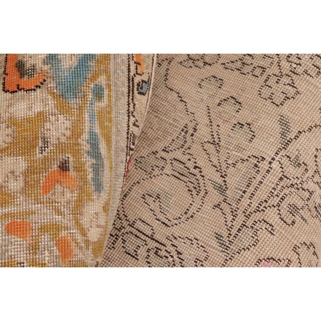 1990s Shabby Chic Vintage 1990's Blue/Yellow Wool Rug - 9'8'' X 12'4'' For Sale - Image 5 of 10