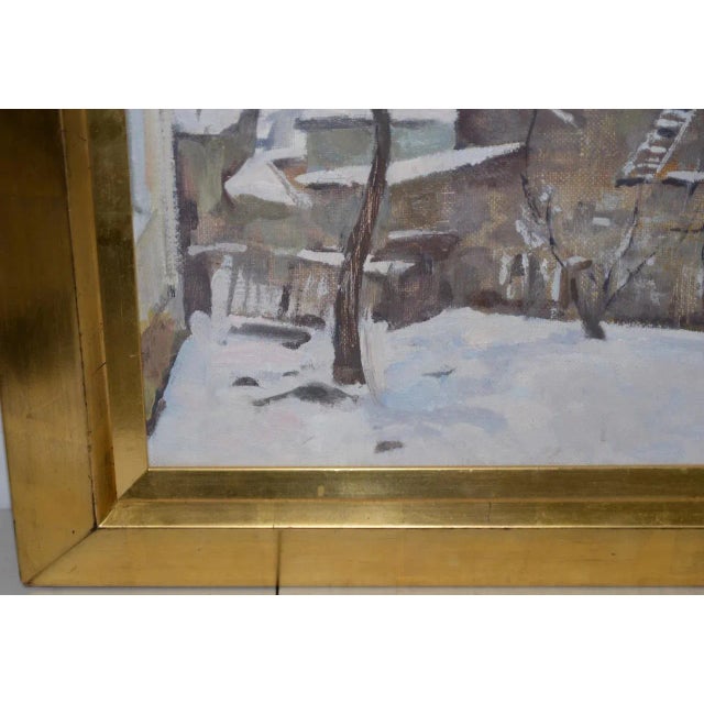 Emmanuil Abramovich Kaminski (B.1927) Winter Landscape W/ Barn C.1970 For Sale - Image 4 of 8