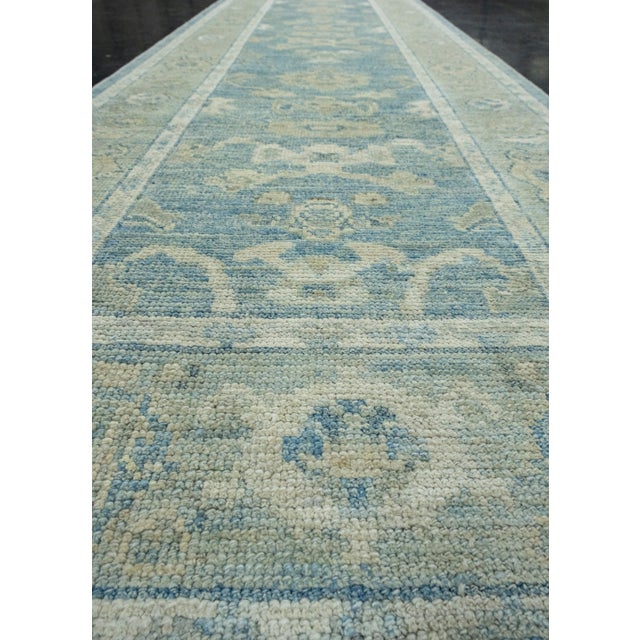 Textile Turkish Oushak Runner Rug 3' x 11'10" #17814 For Sale - Image 7 of 8