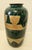 Pair Large Postmodern Vintage Green and Gold Floor Vases For Sale - Image 4 of 13