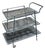 1960s Mid-Century Modern Black Wrought Iron Tiered Bar Cart, Salterini for Russell Woodard Style For Sale