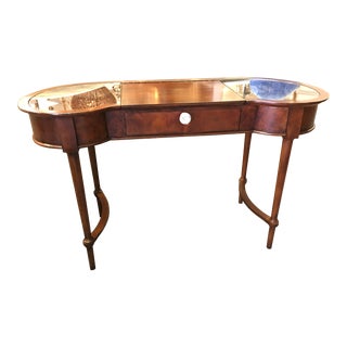 Vintage Mahogany Flip Top Mirror Vanity For Sale