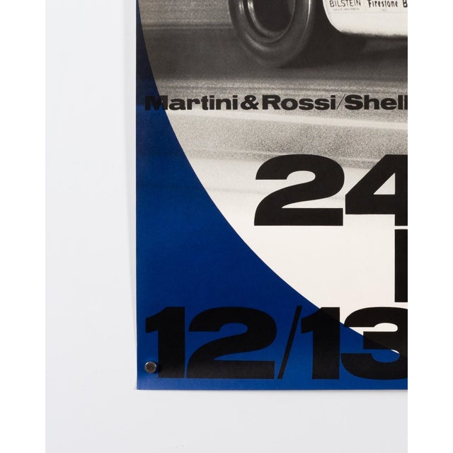 Blue 24 Hours of Le Mans Porsche Poster, 1971 For Sale - Image 8 of 9