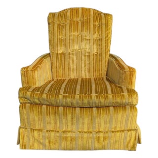 Vintage Striped Yellow Lounge Chair, Key City, Mid-Century Modern For Sale
