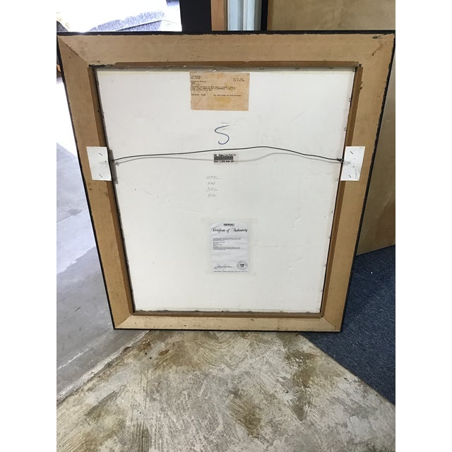 This is a framed, mixed-media artwork titled "Roseville Profile" by the celebrated German-American Pop artist Peter Max....