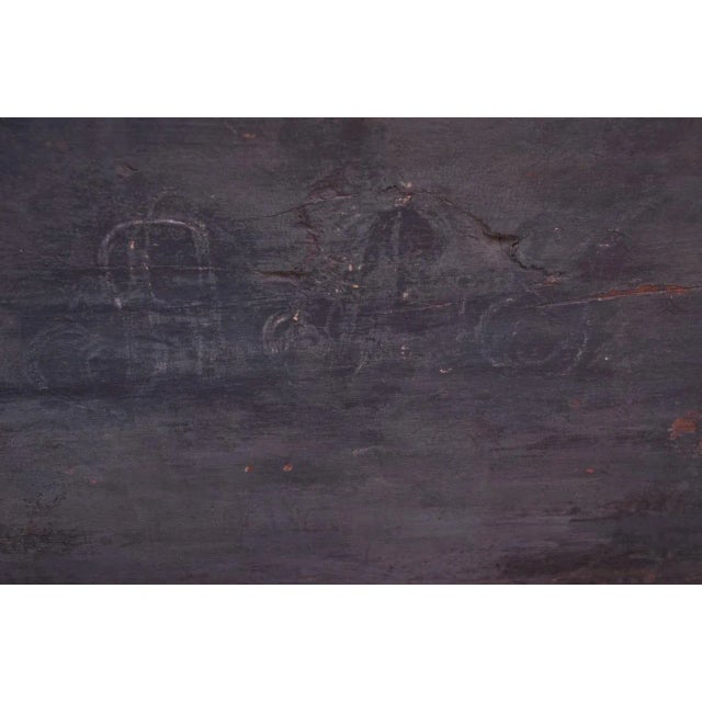 Rustic 18th Century Early Americana Painted Wood Monogrammed Trunk For Sale - Image 3 of 12