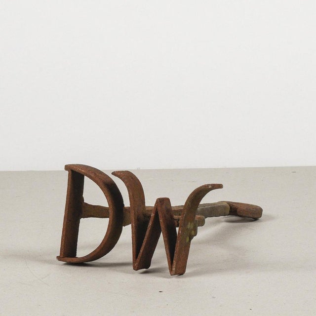 Metal Antique Fire Branding Stamp Tool with Initials D.M. For Sale - Image 7 of 9