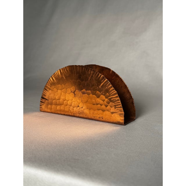 Vintage Southwestern Hammered Copper Napkin Holder For Sale In Houston - Image 6 of 12