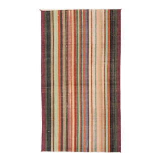 Vintage Striped Decorative Rug - 3`0″ X 5`3″ For Sale