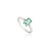 Natural Emerald and Diamond Engagement Ring in 925 Silver - Size 7.5 For Sale - Image 4 of 11