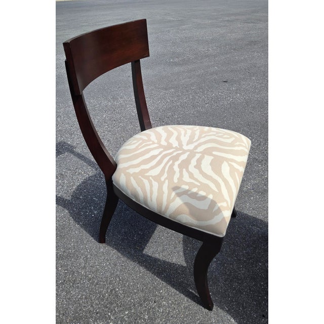 Pair of Ethan Allen Hathaway Klismos Dining Side Chairs Zebra Print French Regency 1990s For Sale - Image 9 of 13
