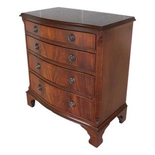 Vintage Mahogany Georgian III Style Bow Front Chest 28.5w For Sale