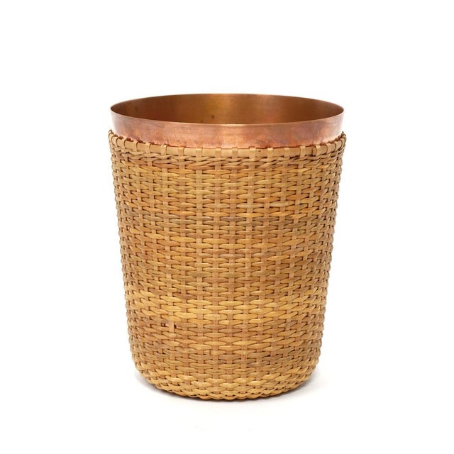 Mid-Century Modern Copper and Wicker Basket by Carl Auböck for Werkstätte Carl Auböck, Austria, 1950s For Sale - Image 10 of 18