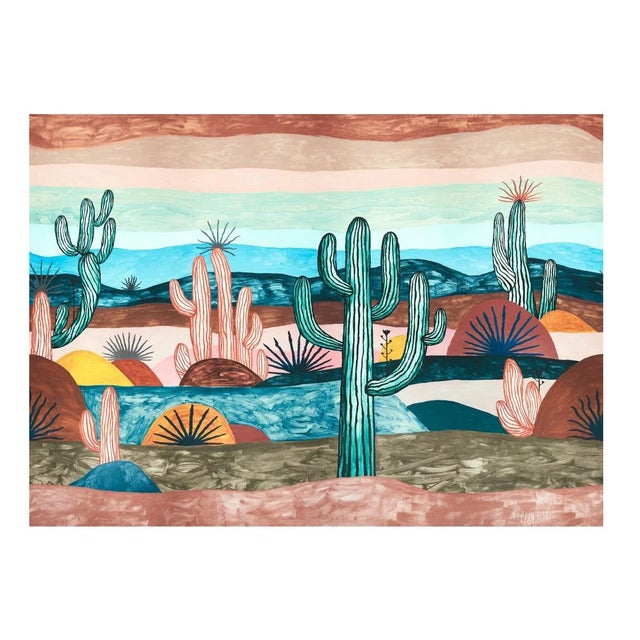 Paper Schumacher Desert Scape Wallpaper Panel Set in Prismatic - 4 Panels For Sale - Image 7 of 7