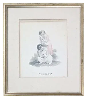 Antique "Sorrow" Engraving of Children