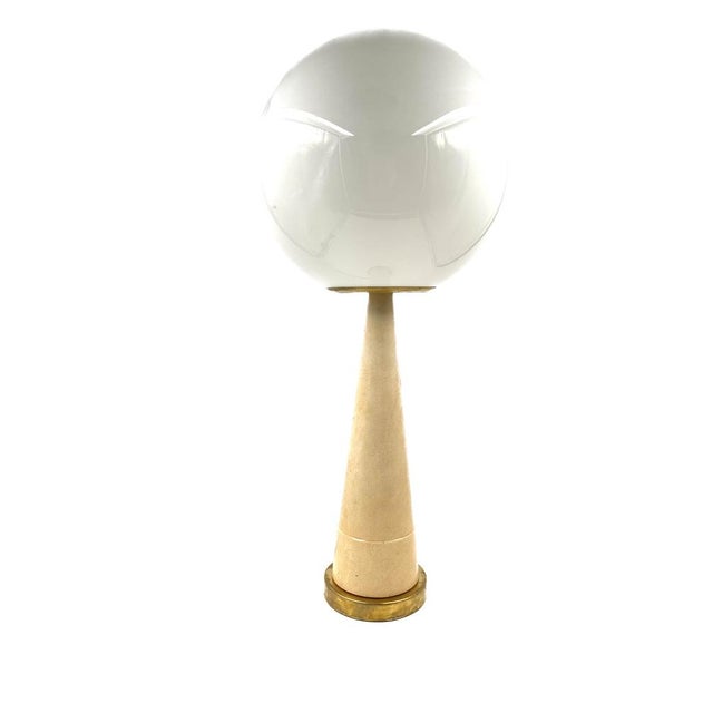 Conic Parchment and Brass Table Lamp, France, 1960s For Sale - Image 9 of 18