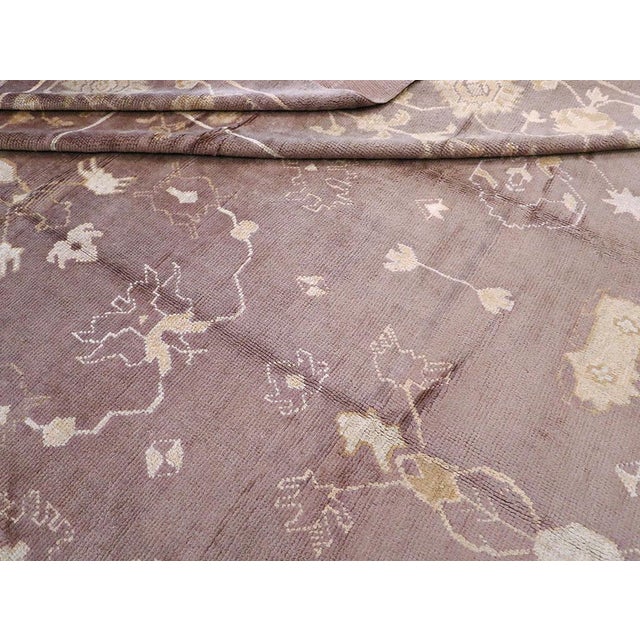 Galerie Shabab Collection Early 20th Century Turkish Oushak Large Room Size Rug in Mauve For Sale - Image 10 of 10