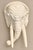 Large mid-century elephant head design in glazed white ceramic pottery. Flat platform top for display use. Hand painted....