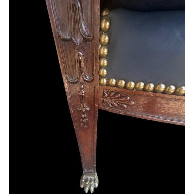 Early 19th Century Russian Empire Style Mahogany Bergère Armchairs - Pair For Sale - Image 15 of 18