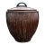 Vintage Coastal Monumental Pencil Reed Lidded Basket For Sale