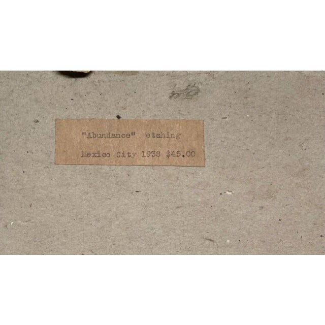 Original 1938 Robert Mallory 'Abundance' Expressionist Portrait Mexico Etching For Sale In Boston - Image 6 of 8